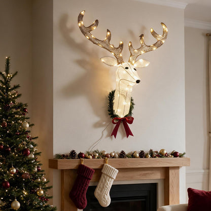 32"/81 cm Lighted Christmas Wall Decor Reindeer Head