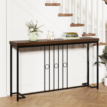 140CM Narrow Entryway Table with H-Shaped Base and Spacious tabletop