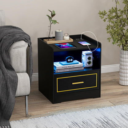 LED Nightstand with USB and Type-C Port