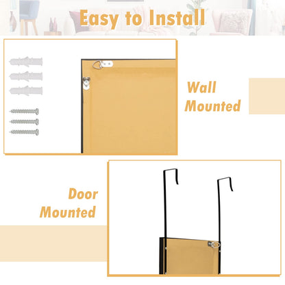 Full Length Over the Door Mirror with Hanging Hooks for Bedroom
