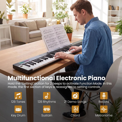 88 Keys Keyboard Piano,Magnetic Digital Piano with Wireless