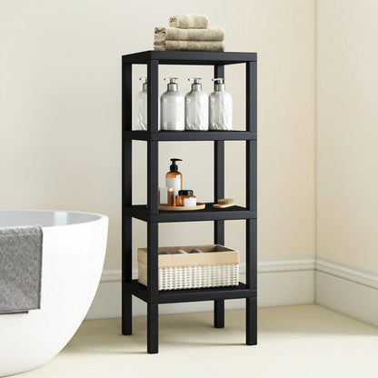 4-Tier Plastic Storage Shelf Freestanding Utility Rack