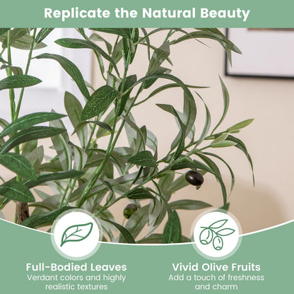130cm Tall Artificial Olive Tree with Realistic Fruits
