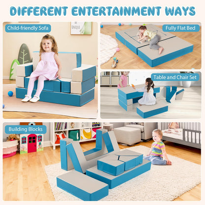8-Piece Climb and Crawl Foam Set 4 in 1 Convertible Children Soft Play Blocks