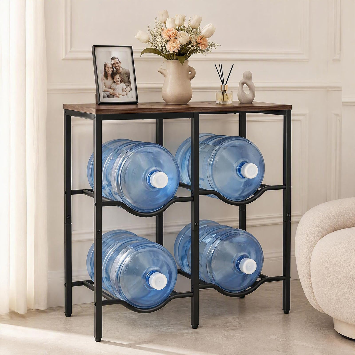 GiantexUK 4-Tray Water Jug Holder, 2-Tier Water Bottle Rack