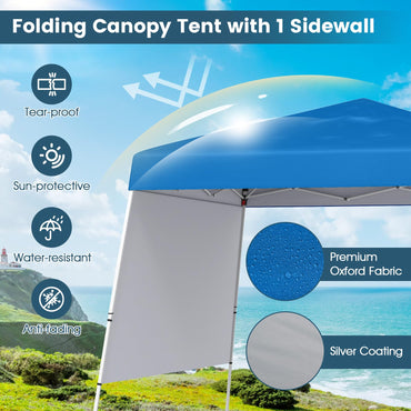 300 x 300 cm Pop up Canopy Tent with 1 Sidewall and Portable Backpack