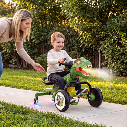 Kids Tricycle, Dinosaur Toddler Trike with Lights