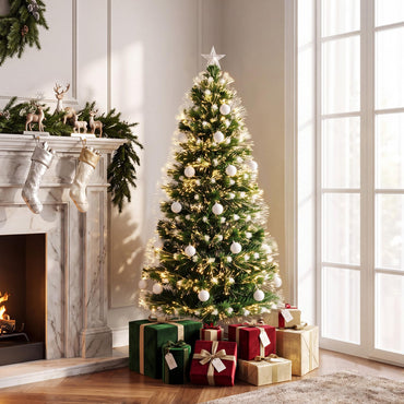 5FT Fiber Optic Christmas Tree, Pre-lit Artificial Xmas Tree