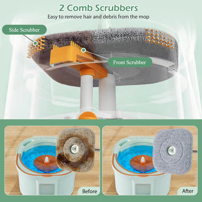 Spin Mop and Bucket Set Separation Dirty and Clean Water System