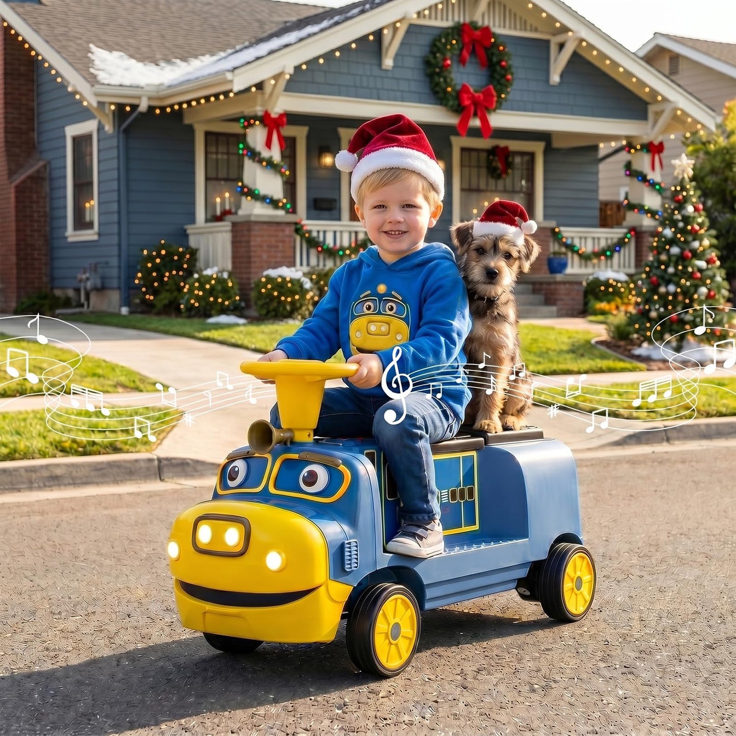 12V Kids Ride on Car, 2-Seater Children Electric Vehicle