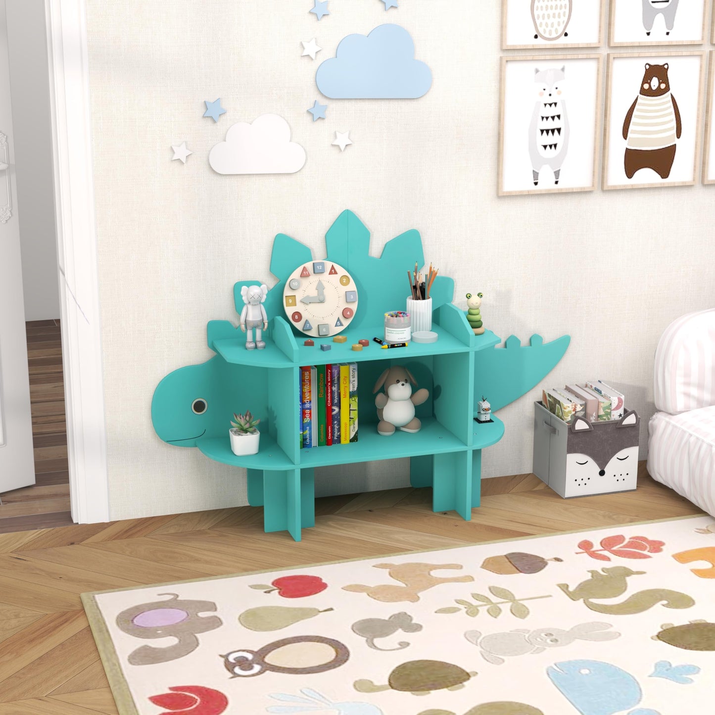Kids Toy Storage Organizer with Anti-Toppling System for Play Room Nursery Kindergarten