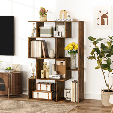 6-Cube Open-back Geometric Bookshelf with Anti-tip Kits