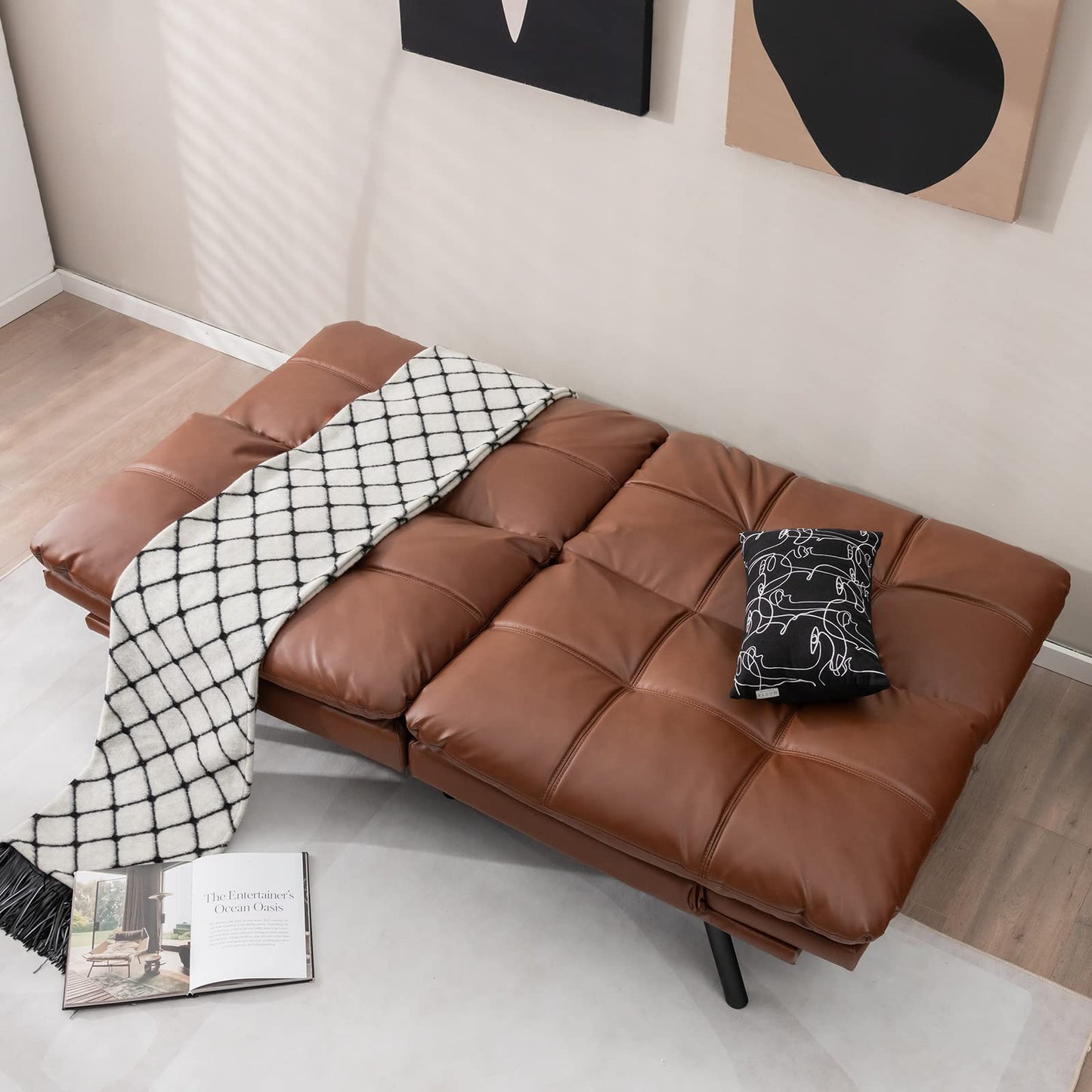 2 Seater Convertible Sofa Bed with Reclining Backrest