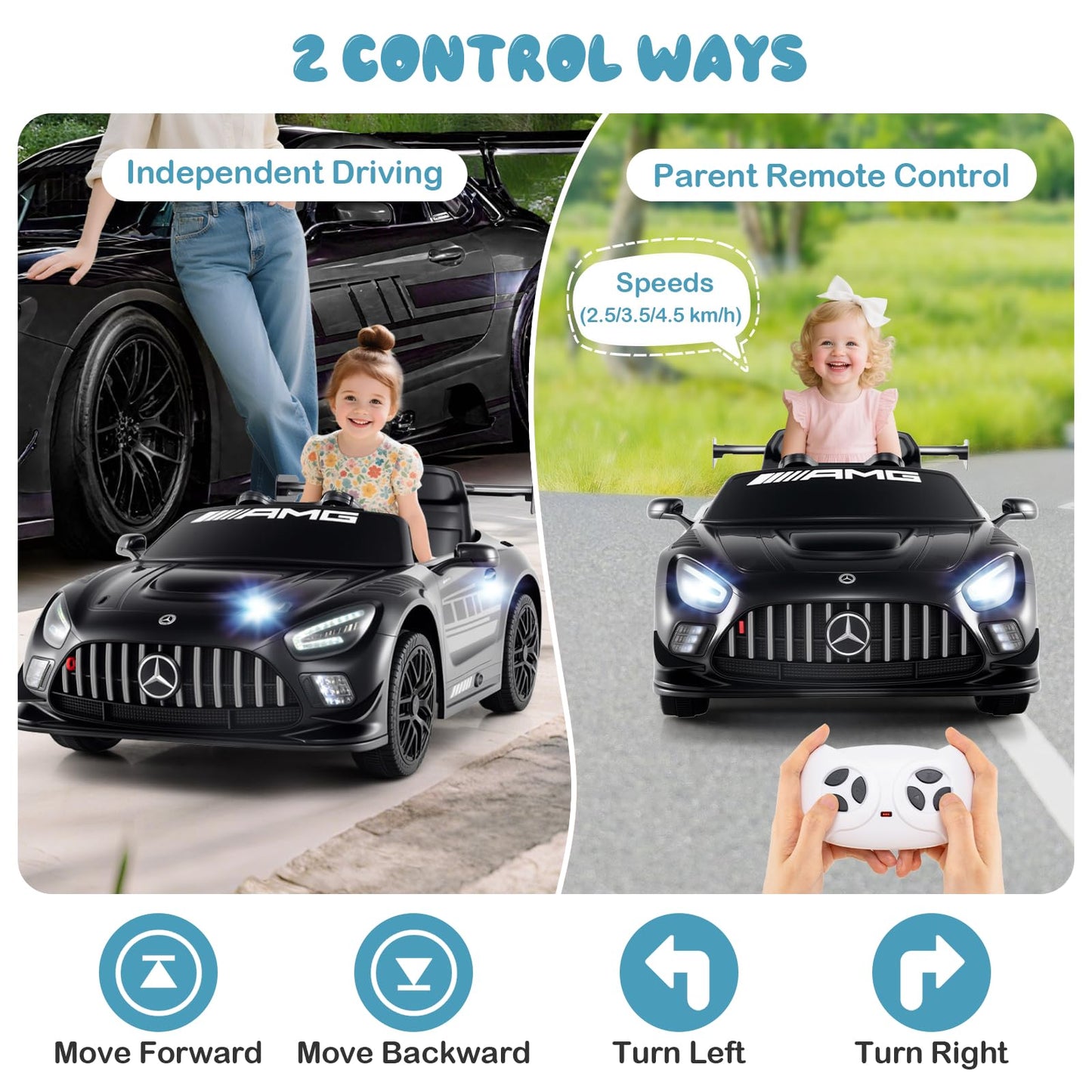 12V Kids Powered Ride on Car Benz GT3 with Spoiler and Remote Control