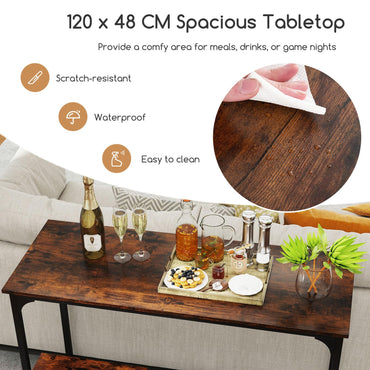 3 Piece Dining Table Set with High Top Rectangular Pub Table and Chairs