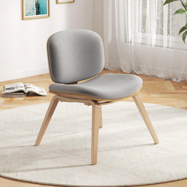 Modern Accent Chair with Curved Backrest and Padded Seat