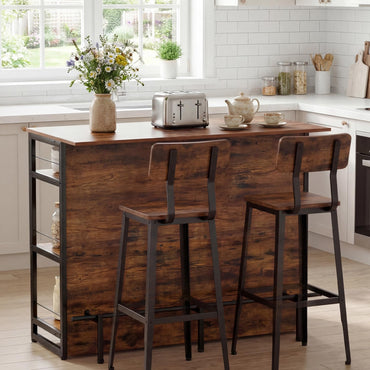 2-in-1 Home Bar Unit with 4 Shelves and Glass Holders and Wine Racks