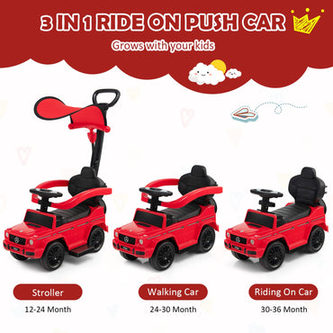 Licensed Mercedes Benz Foot to Floor Slider with Removable Push Handle & Guardrail
