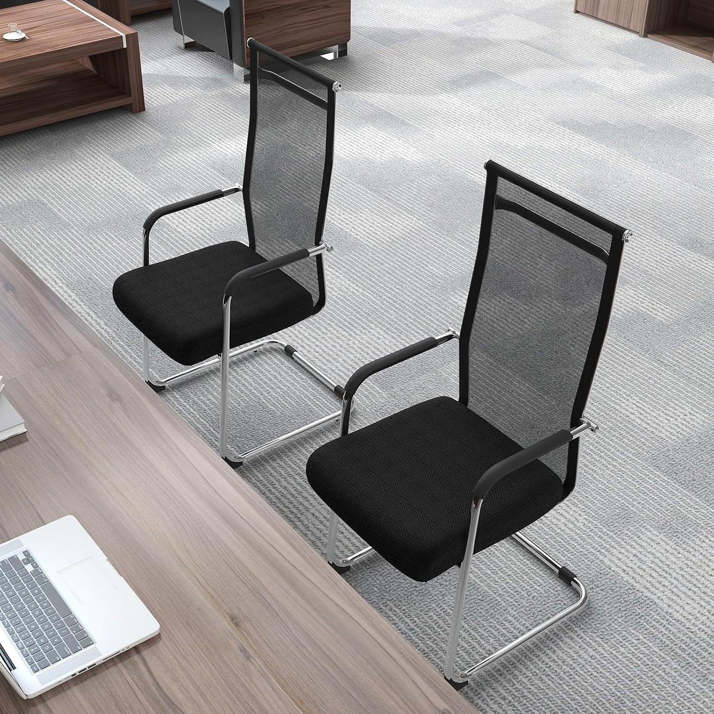 Meeting Office Chairs Set of 2/4, Mesh Reception Desk Chairs
