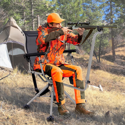 360° Swivel Folding Hunting Chairs with 3 Position Adjustable Legs