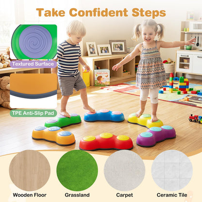 Kids Stepping Stones, Stackable Balance Blocks