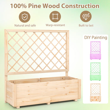 Freestanding Raised Garden Bed for Climbing Vine Plant Flower Vegetable