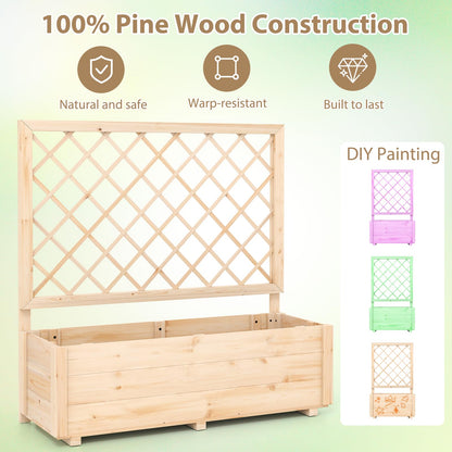 Freestanding Raised Garden Bed for Climbing Vine Plant Flower Vegetable