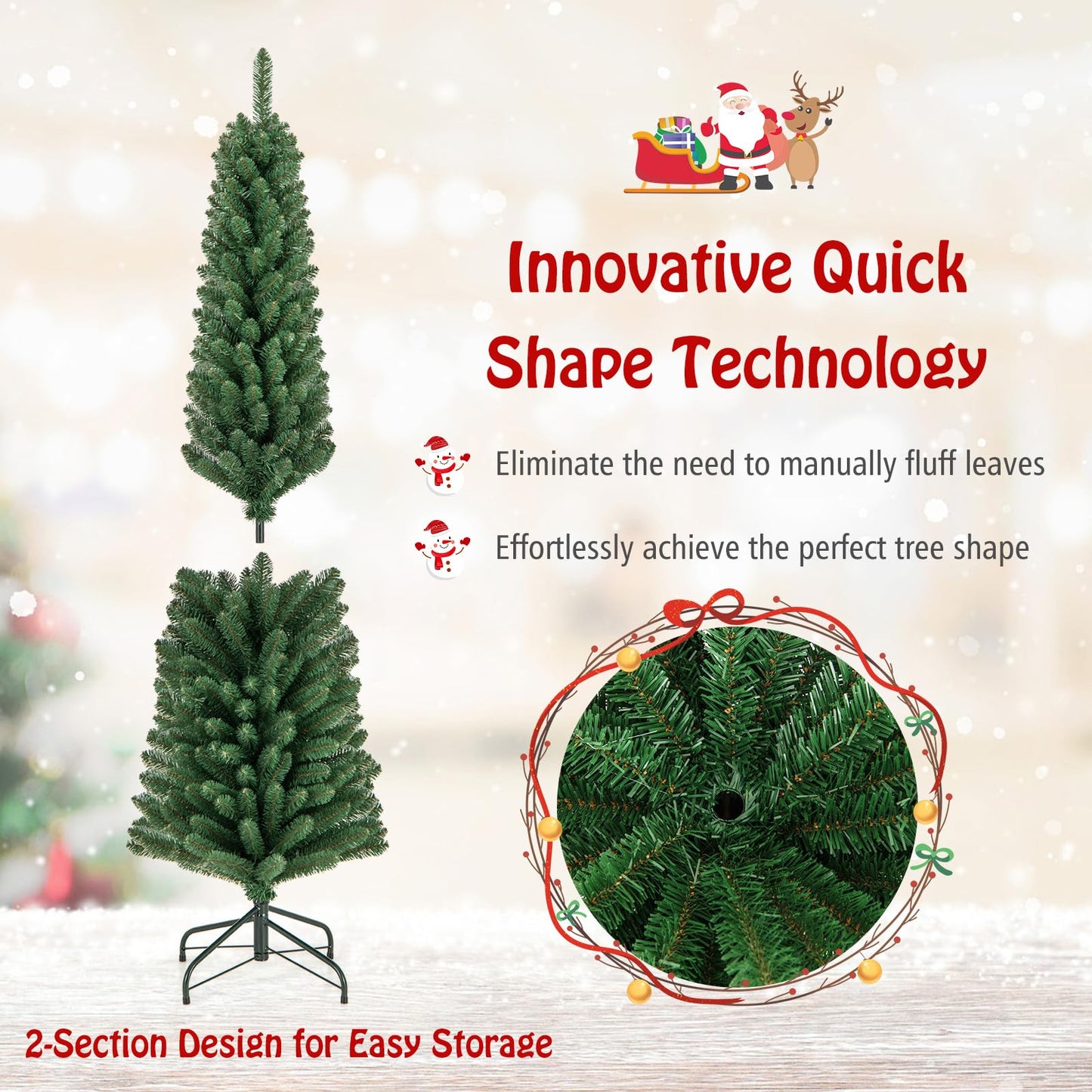 Artificial Christmas Tree with Quick Shape Technology and Lush Branch Tips
