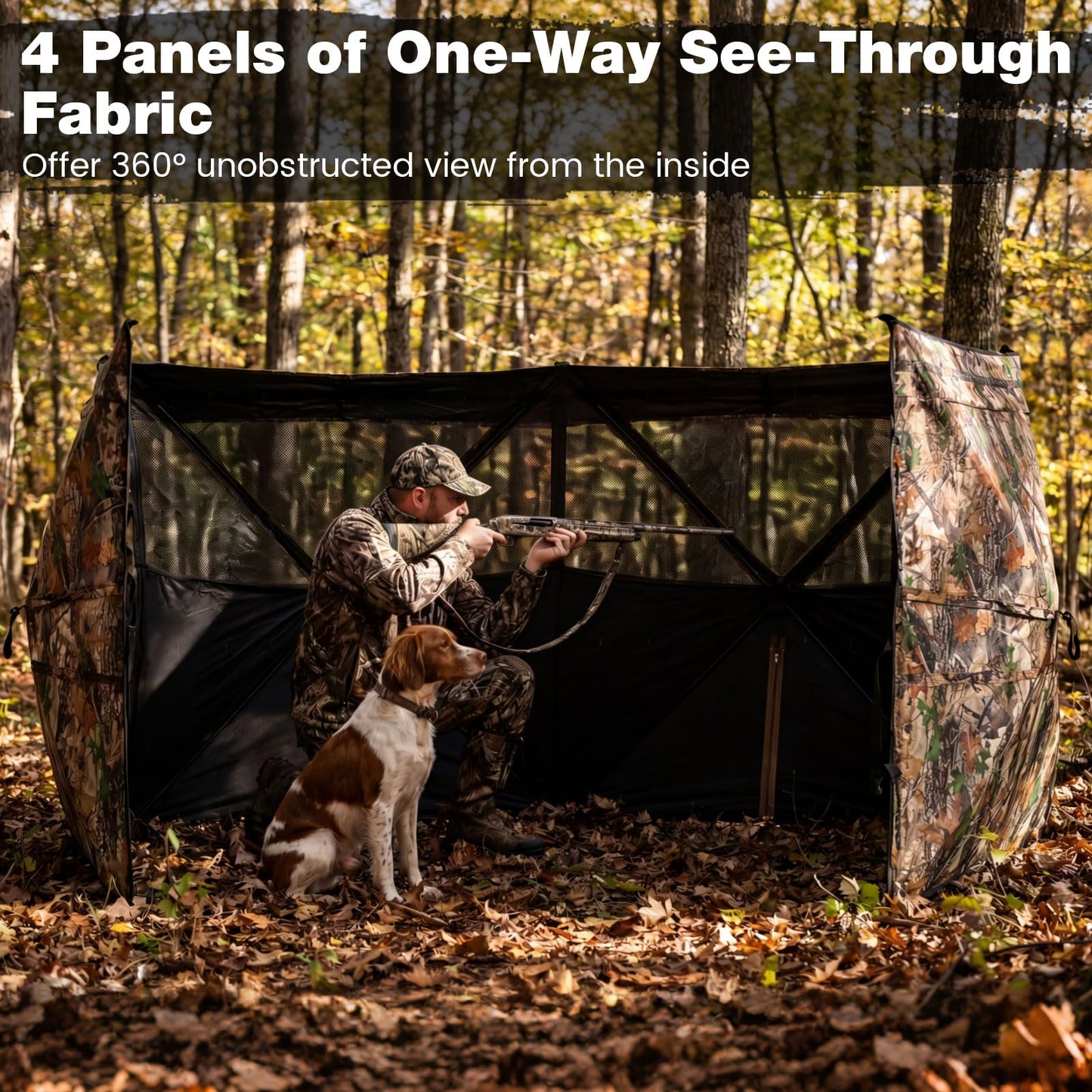 Pop Up Hunting Blind, Camouflage Ground Tent with Carrying Bag