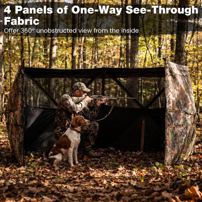 Pop Up Hunting Blind, Camouflage Ground Tent with Carrying Bag