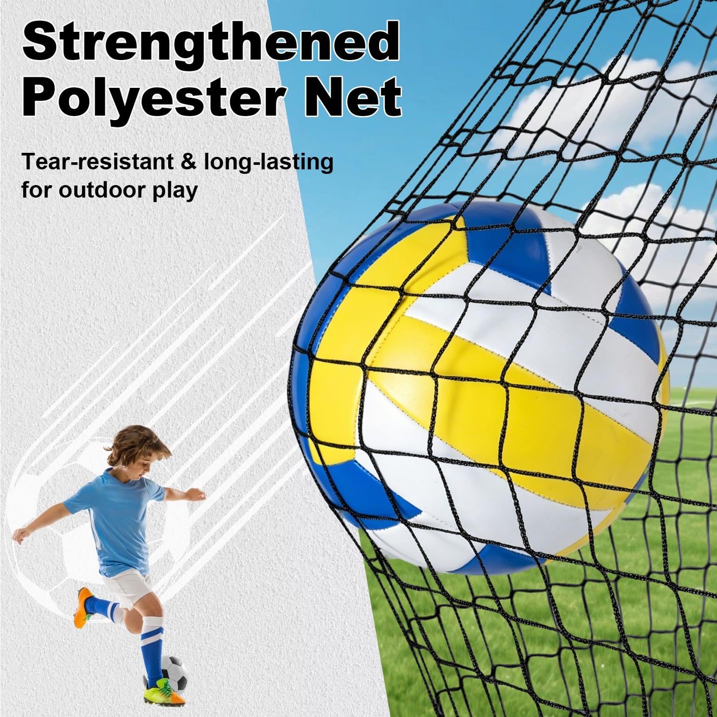 Portable Football Goals Set of 2, 4 x 3 ft Pop Up Soccer Nets