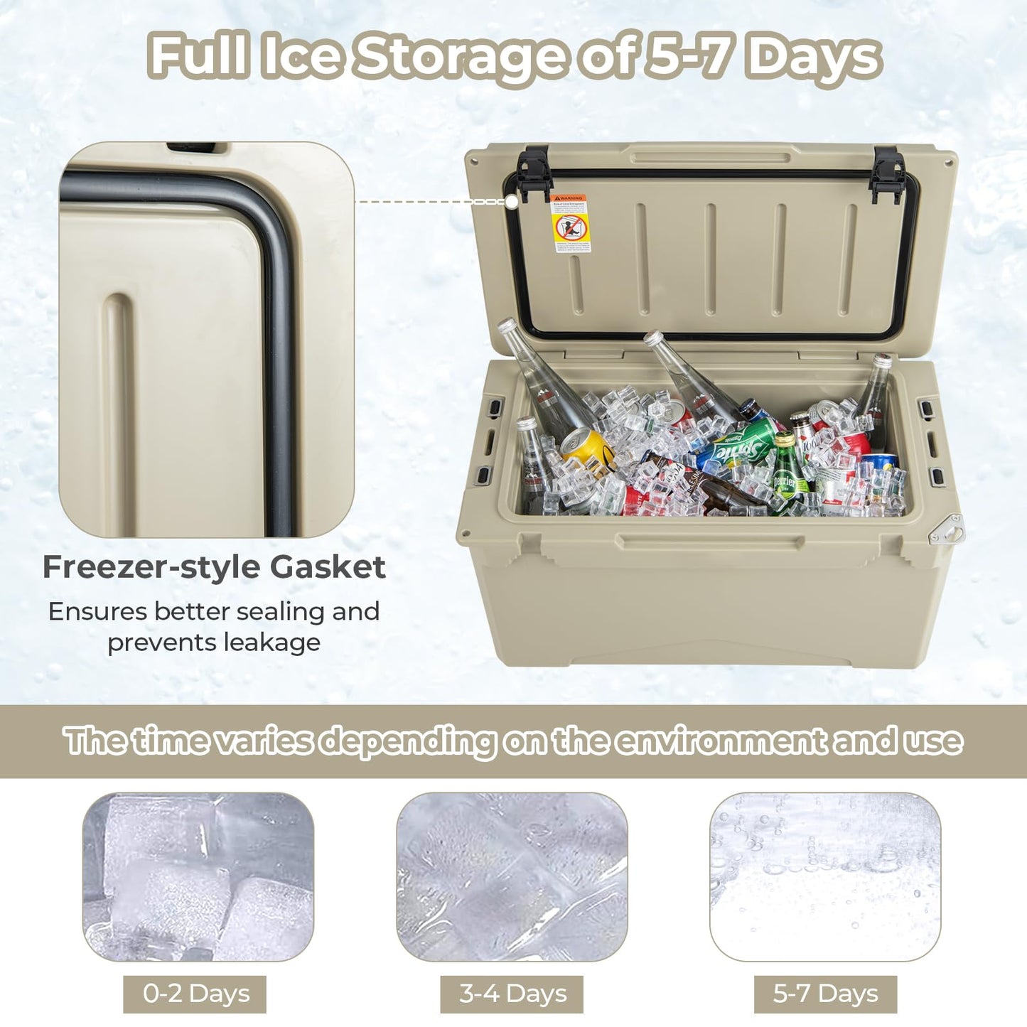 47L Portable Rotomolded Cooler with Integrated Cup Holders