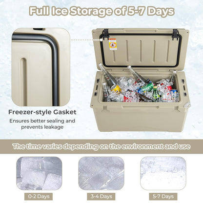 47L Portable Rotomolded Cooler with Integrated Cup Holders