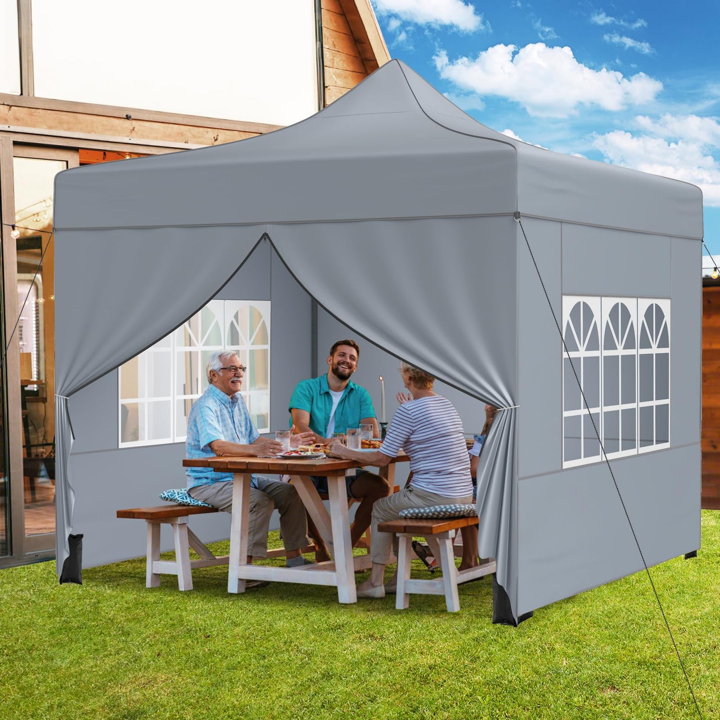 Pop up Gazebo, Outdoor Canopy Tent with 4 Removable Sidewall