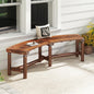 2-3 People Garden Bench, Wooden Curved Fire Pit Bench, Outdoor Loveseat Leisure Porch Seating