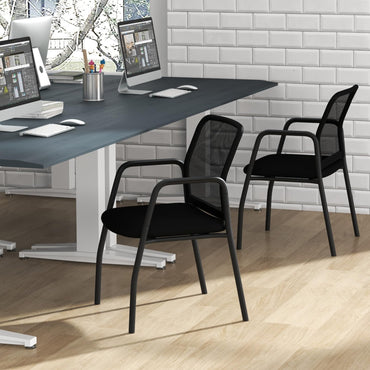 Office Guest Chairs with Ergonomic Mesh Backrest and Cushioned Seat