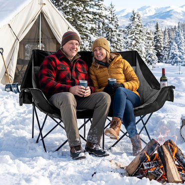 Oversized Heated Double Camping Chair, 3 Heat Levels, 300kg