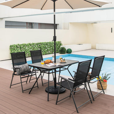 Heavy-Duty Metal Structure and Marble-Like Tabletop for Indoor Outdoor
