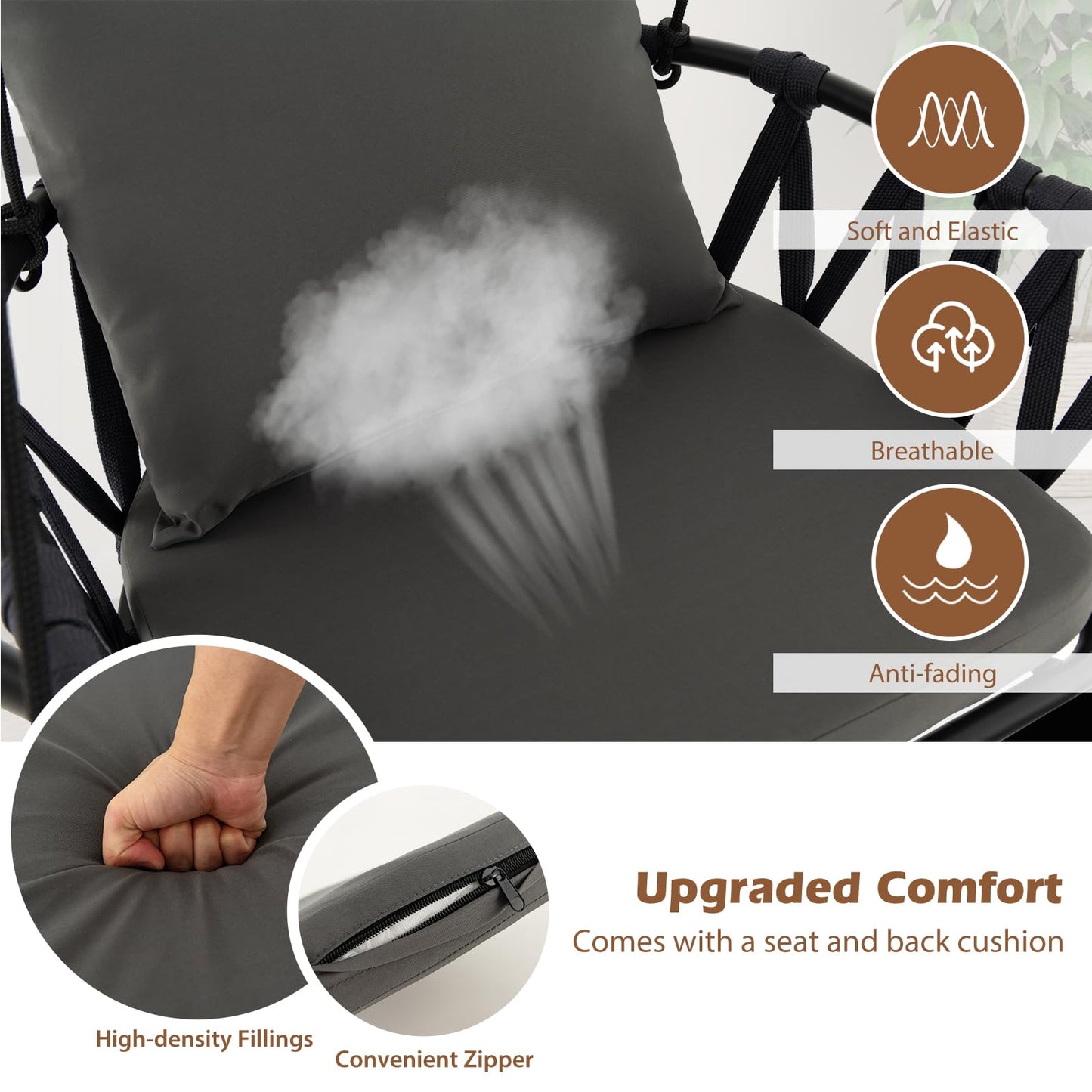 Hammock Swing Chair with Stand and Cushion