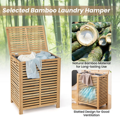 80L Laundry Hamper with Removable Liner Bag