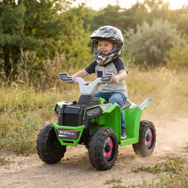 6V Kids Electric Quad with Removable Back Trailer Toddler Ride On ATV
