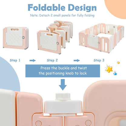 Plastic Infants Play Pen with Whiteboard and Rotatable Ball