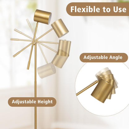 Metal Floor Lamp with Adjustable Height and Angle for Bedroom