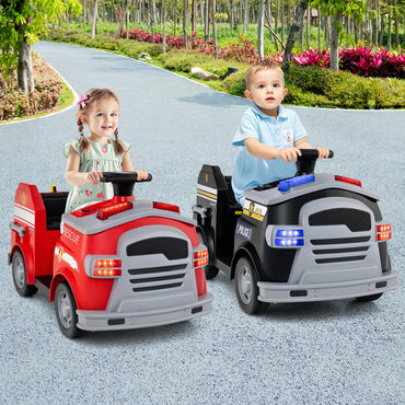 12V Kids Ride on Fire Truck with Shovel and Wrench