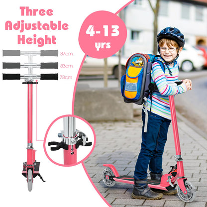 Kids Kick Scooter, Light Up LED 2 Wheeled Scooters for Ages 4 to 13 Children Girls Boys