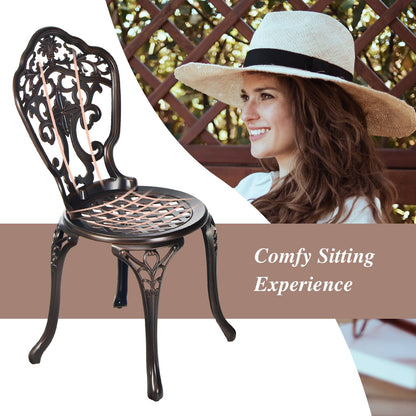 3 Pieces Patio Bistro Set for Porch Garden Poolside Backyard