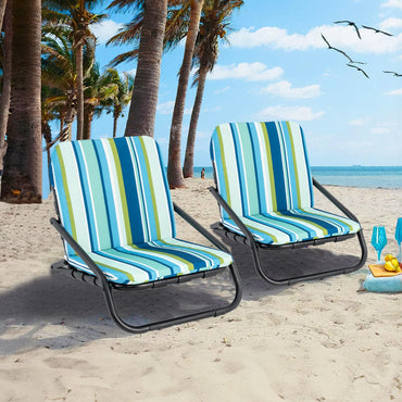 2 Pack Lightweight Folding Camping Chairs with Cushion