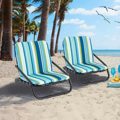2 Pack Lightweight Folding Camping Chairs with Cushion