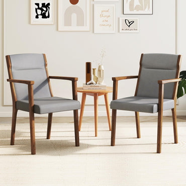 Mid-Century Modern Dining Chairs Set of 2 Upholstered Accent Chairs