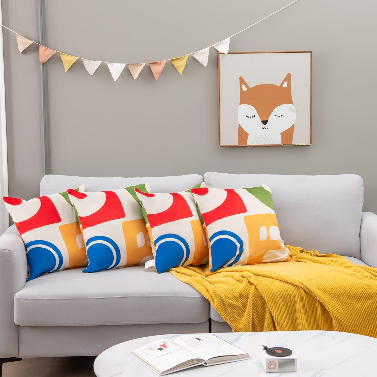 Soft Velvet Covered Decorative Throw Pillow Set of 4